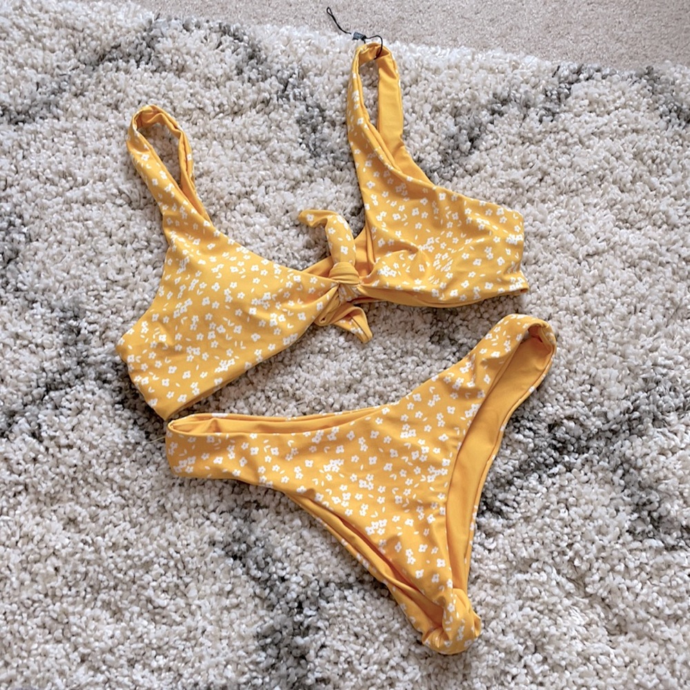 Yellow floral bikini